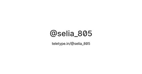 @selia_805 — Teletype