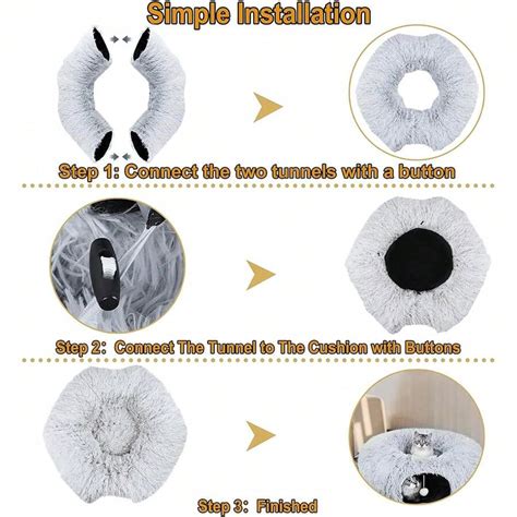 1pc Foldable Portable Long Plush Cat Lover And Cat Mom Love Cave Tunnel ...