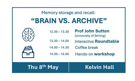 Memory Storage and Retrieval: the Brain vs the Archive, Kelvin Hall ...