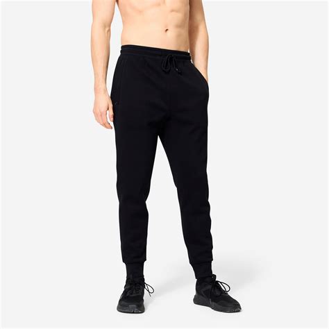 Men’s Slim-Fit Sweatpants - Ultra black - Domyos - Decathlon