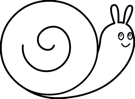 Cute Snail Coloring Page - Free Clip Art