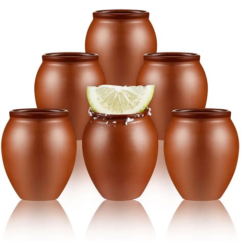 Buy 6 Set 2oz Cantaritos De Barro Mini Cantaritos Shooters Pottery Mini ...