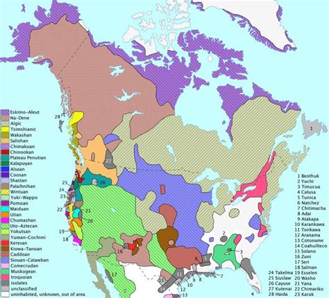 Language Families of Indigenous Peoples in North America