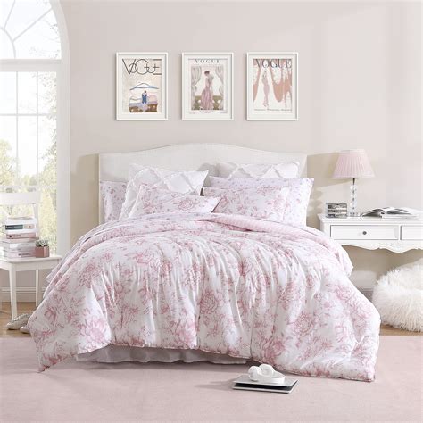 Laura Ashley- King Comforter Set, Reversible Cotton Bedding with ...