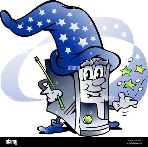 Hand-drawn Vector illustration of an Wizard Computer Repairman Stock ...