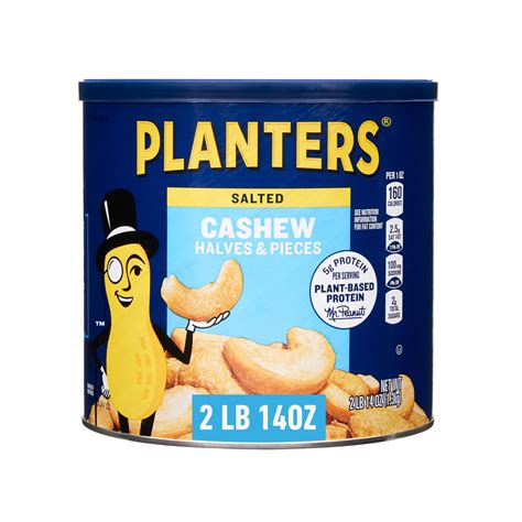 PLANTERS Salted Cashew Halves ZS23 & Pieces, Party Snacks, Plant-Based ...