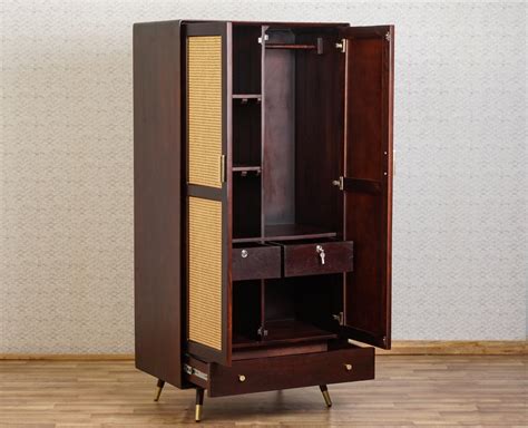 Boston Solid Wood Rattan Cane Wardrobe