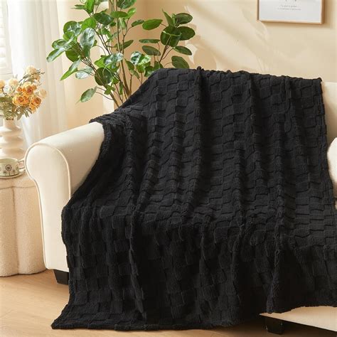 Amazon.com: NEWCOSPLAY Super Soft Twin Blanket Black Premium Silky ...