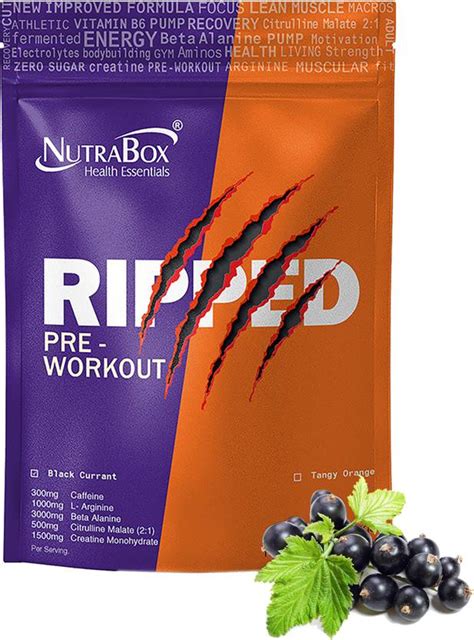 NUTRABOX RIPPED Pre Workout Caffeine Gym & Body Building Supplement ...