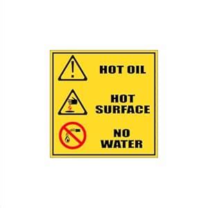 Safety Signs Foam Board - Hot Oil Hot Surface No Water - 450mm X 320mm ...