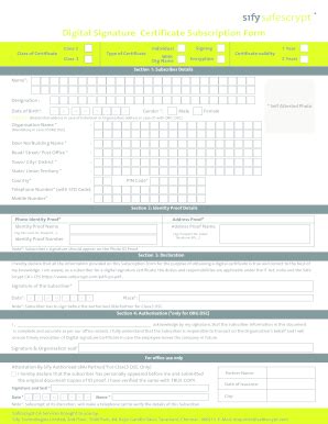 IN Sify Safescrypt Digital Signature Certificate Subscription - Blank ...