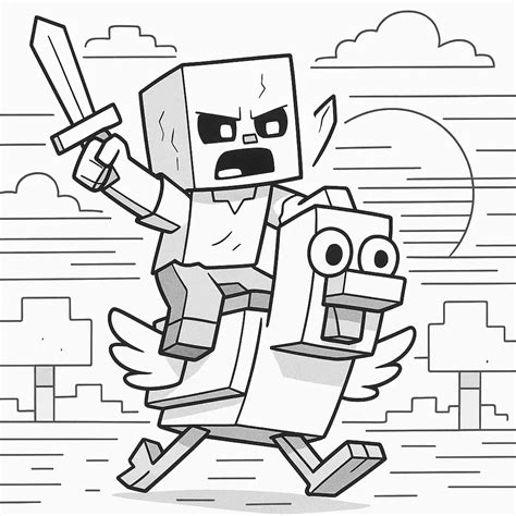 Free chicken jockey coloring page generator – 12 chicken jockey ...