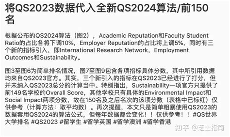 2024QS世界大学排名预测！ - 知乎