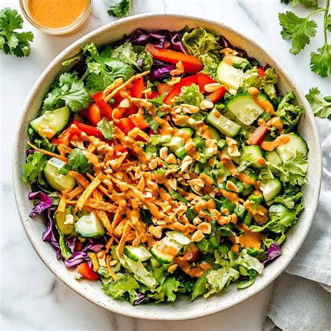 Thai Crunch Salad with Peanut Dressing - Insanely Good