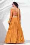 Buy Yellow Crepe, Georgette Crepe, Lining Shantoon Mirror Embroidered ...
