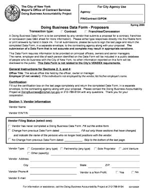 Doing Business Data Form - Fill and Sign Printable Template Online