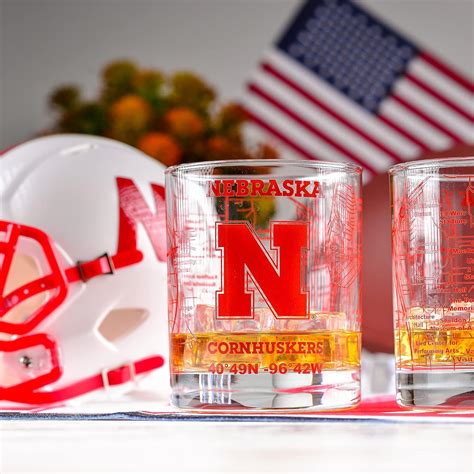 Buy University Of Nebraska Whiskey Glass Set (2 Low Ball Glasses ...