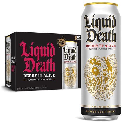 Amazon.com: Liquid Death Flavored Sparkling Water with Agave, Berry It ...
