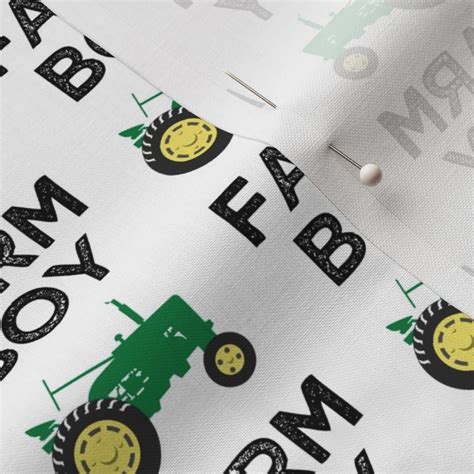 Farm Boy - Tractor green - LAD19 Fabric | Spoonflower