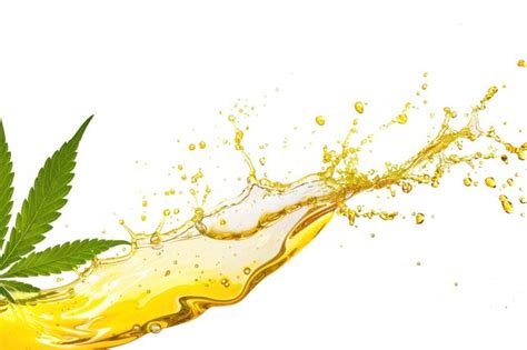 Medical cannabis liquid oil splash with hemp leaf | Premium AI ...