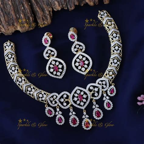 Sparkling American Diamond Necklace Set with Earrings – Sparkle and Glow