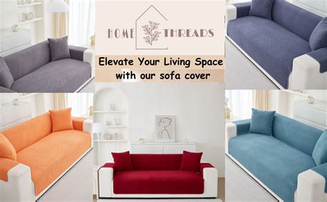 HOMETHREADS Chenille Fabric 1 Seater Couch/Sofa Covers | Luxurious ...
