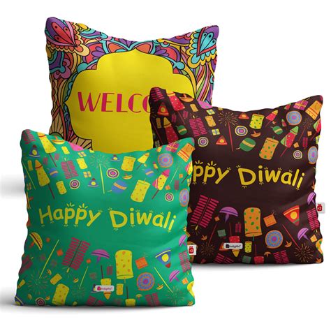 Buy Indigifts Diwali Gift Items Traditional Doodle Print Cushion Cover ...