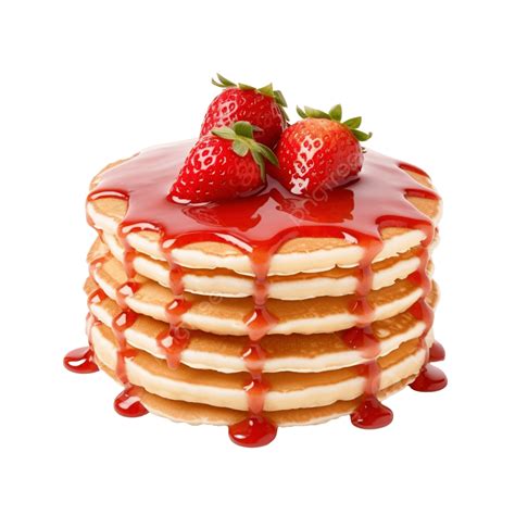 Pancake Strawberry Syrup, Pancake, Strawberry, Honey PNG Transparent ...