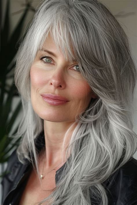 30 Absolutely Stunning Gray Hairstyles With Bangs For Women Over 60 ...