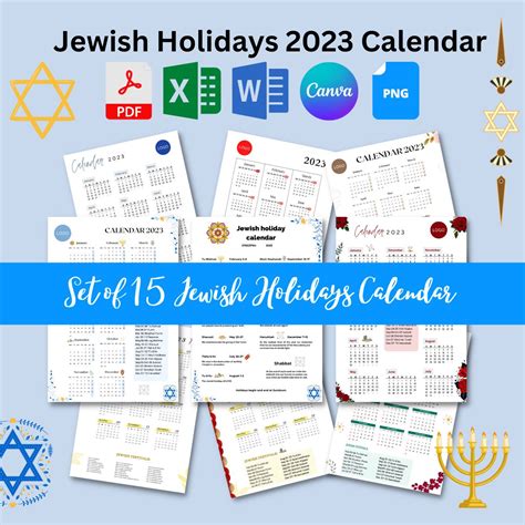 Jewish 2025 Calendar with Holidays | Printable PDF & Word