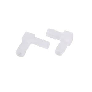 Imported 2 pcs 8mm Plastic Equal Elbow Connector Barbed Pipe Fitting ...