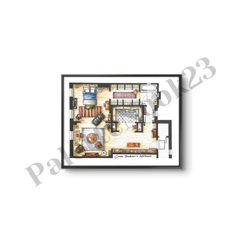 Carrie Bradshaw Apartment Floor Plan | Hand-drawn Sex and the City ...