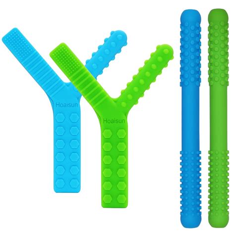 Amazon.com : Sensory Chew Toys for Autistic Children 4 Pack, Silicone Teething Straws Toys for ...