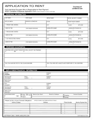 APPLICATION TO RENT - Trian Place - Fill and Sign Printable Template Online