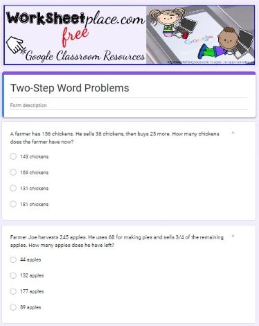 Image result for Two-Step Word Problems Grade 4