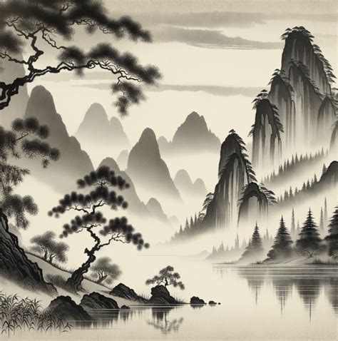 中國水墨畫 Ai 的图像结果