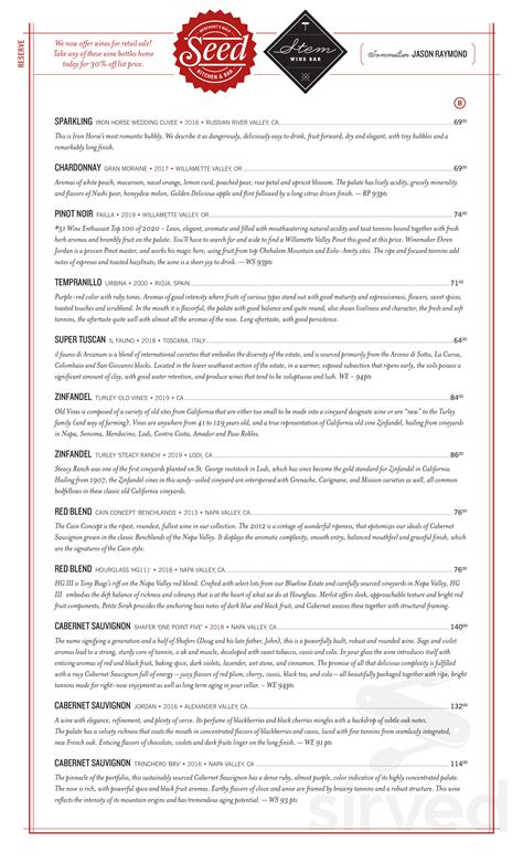 Seed Kitchen & Bar menus in Marietta, Georgia, United States