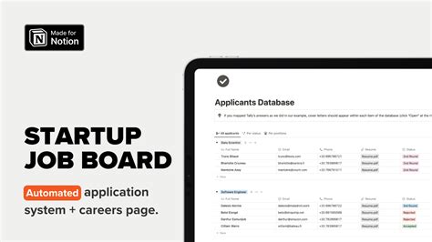 Notion Startup Job Board - Business Template