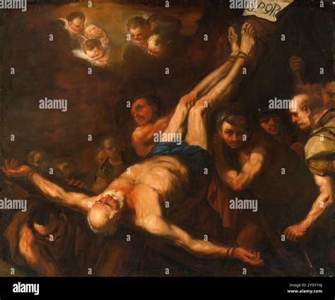 Crucifixion of St. Peter, painting made by Luca Giordano (Italian, 1634 ...