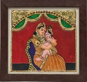 Mangala Arts Mangala Arts Yashodha Krishna Acrylic Tanjore Painting, 24 ...