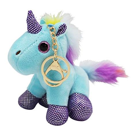 R H LIFESTYLE Multicolour Rainbow Unicorn Poof Tail Plush Pendant Toy ...