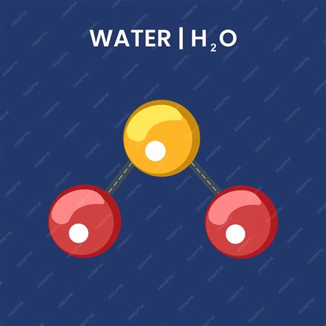 물의 구조 화학식. 의료 인포 그래픽 디자인입니다. 벡터 일러스트 레이 션. | 프리미엄 벡터