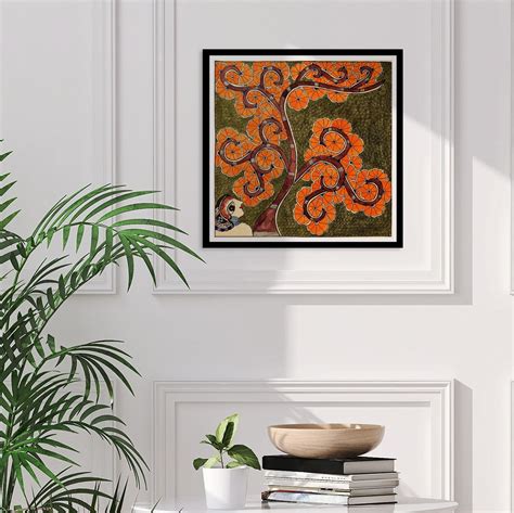 Blooming Tree Madhubani Painting, Framed Art – Dessine Art