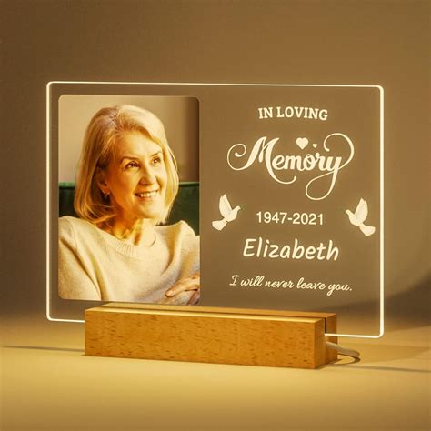 Bemaystar Personalized Memorial Gifts Customized Memorial Plaque Night ...