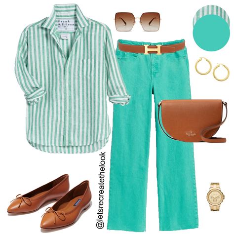Green and White Striped Shirt – 5 Outfit Ideas – Let's Recreate the Look
