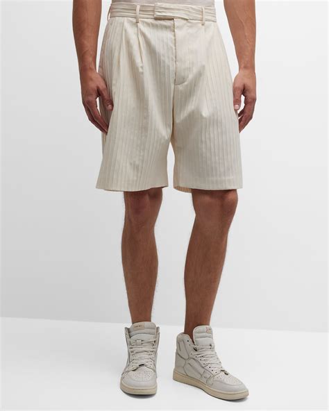 Valentino Garavani Men's Pleated Nylon Shorts | Neiman Marcus