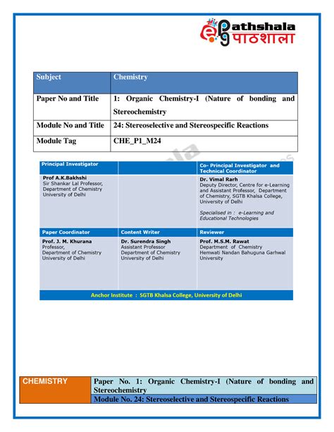 1515565139 CHE P1 M24 etext - CHEMISTRY Paper No. 1: Organic Chemistry ...