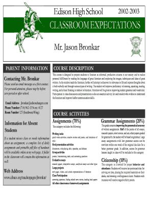 Fillable Online cibacs 2002-2003 Edison High School CLASSROOM ...