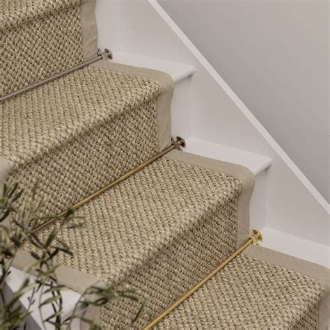 Polished Brass Finish Stair Rods with Mushroom Finials - 725mm | Carpet ...
