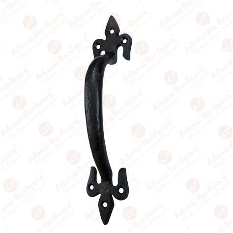 Quality 9" Abda black antique iron door and Cabinet pull - Adonai Hardware